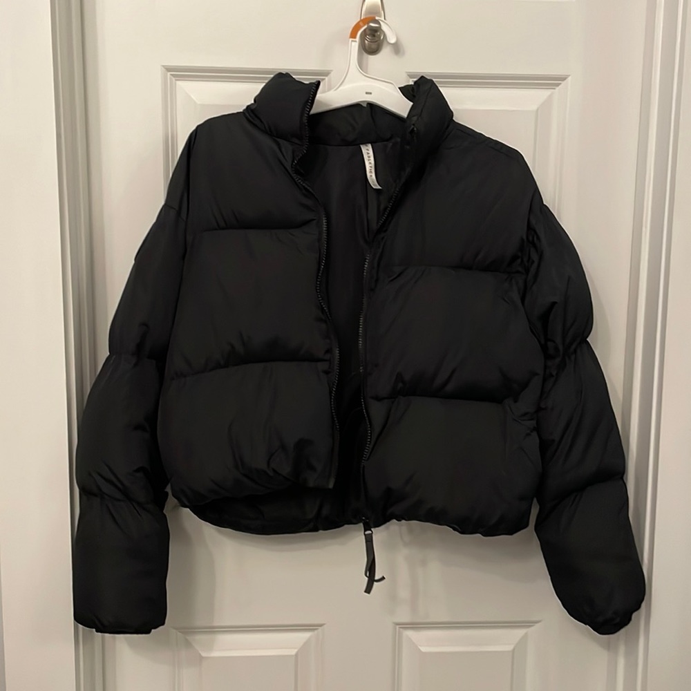 Fabletics cropped puffer jacket.